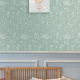 Papel Chuva De Flores Verde Celadon